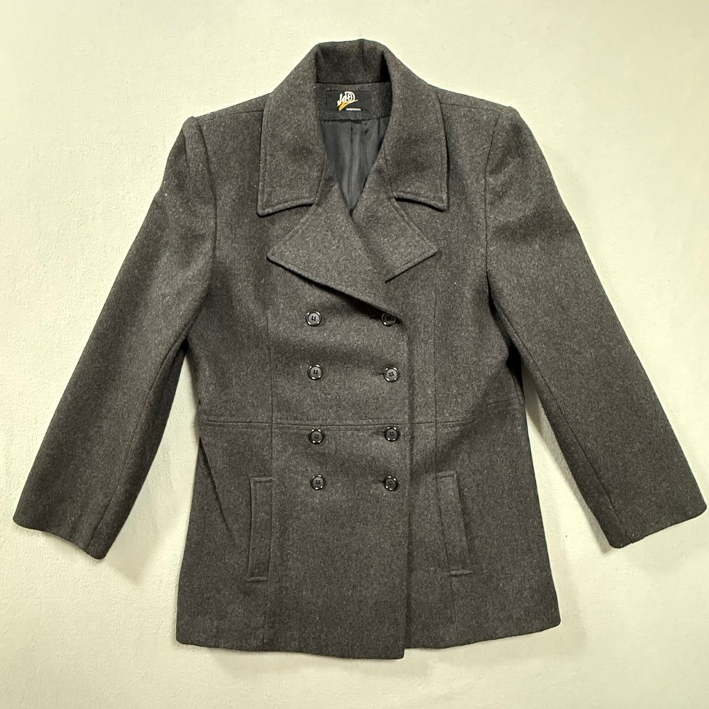 Vingtage Wool Blend Double Breasted Pea Coat Made in USA Coat Women Size Medium